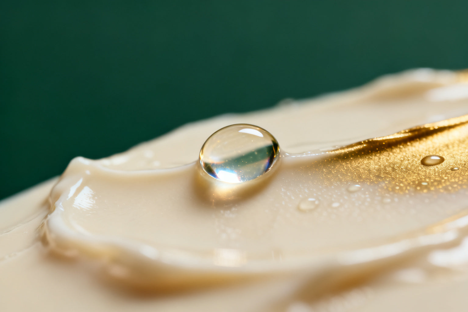 Goutte de gel d'acide hyaluronique transparent sur fond neutre